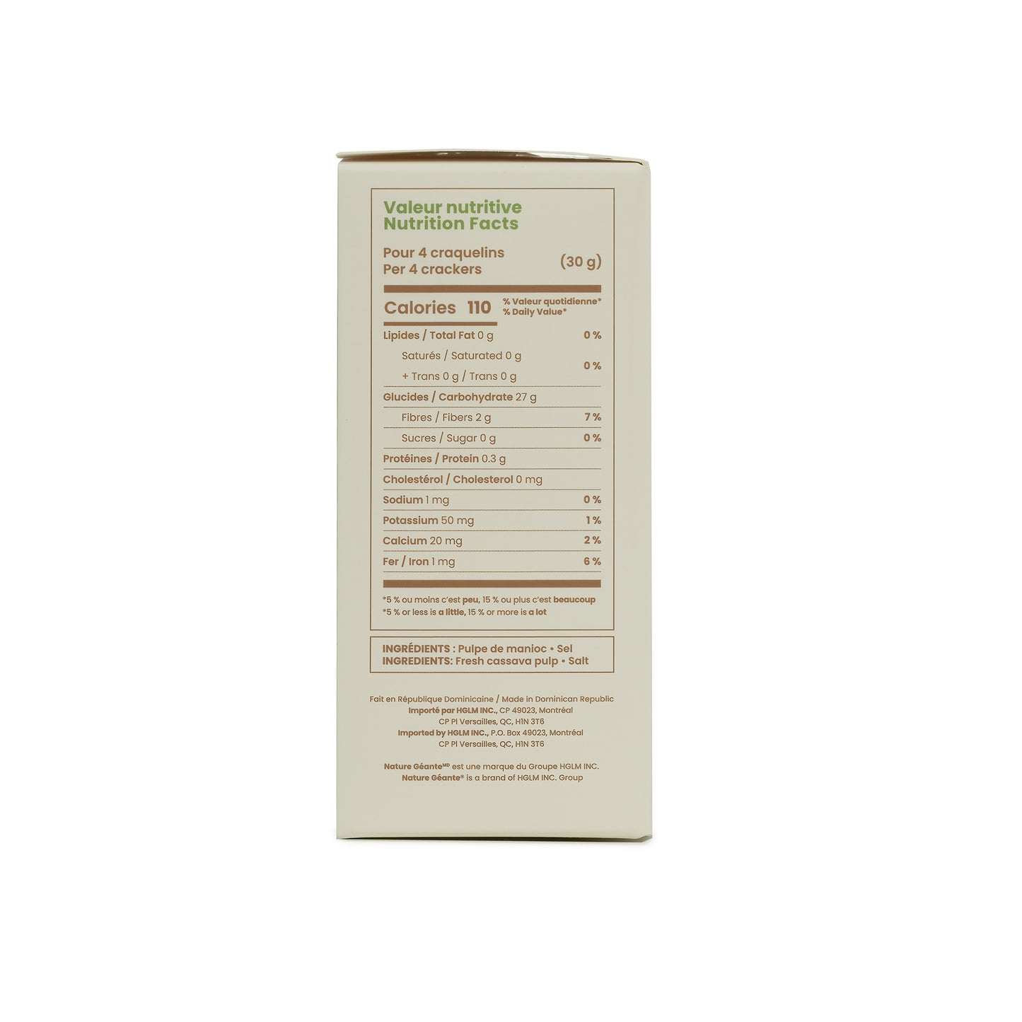 Nature Géante Yaka Crackers, Cassava Crackers Original 198 g