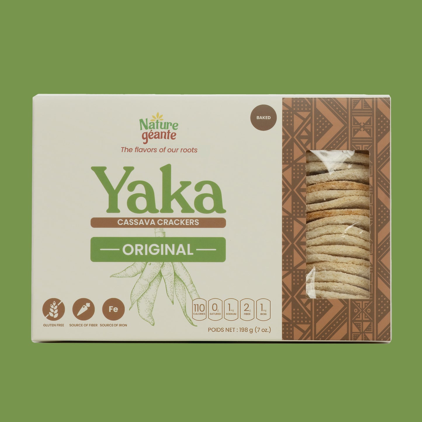 Nature Géante Yaka Crackers, Cassava Crackers Original 198 g